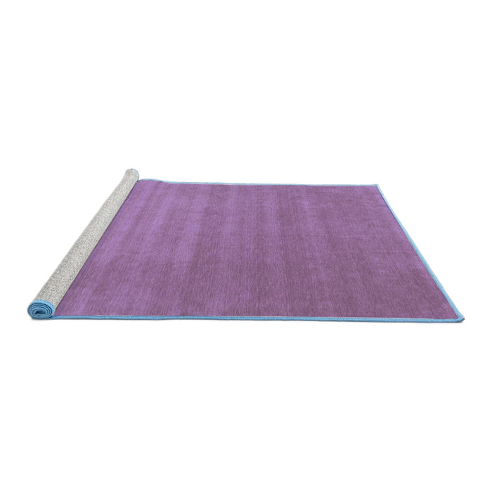 Sideview of Machine Washable Abstract Blue Contemporary Rug, wshcon102blu