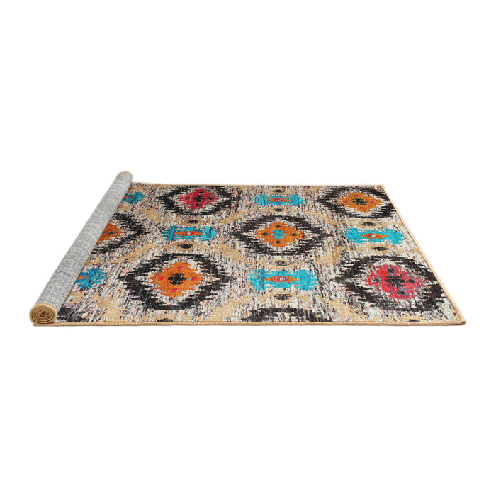 Serging Thickness of Machine Washable Contemporary Sepia Brown Rug, wshcon1030