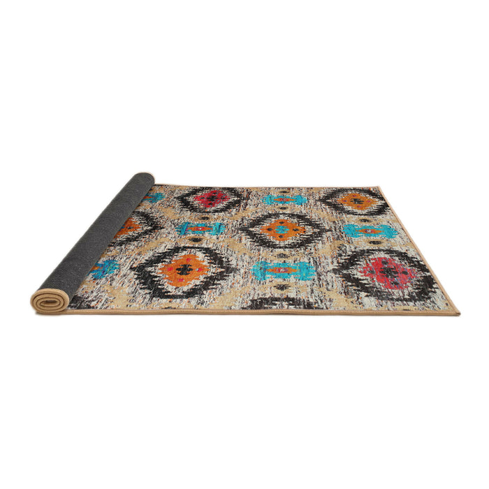Thickness of Contemporary Reddish Brown Southwestern Rug, con1030