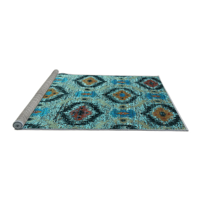 Sideview of Machine Washable Southwestern Light Blue Country Rug, wshcon1030lblu