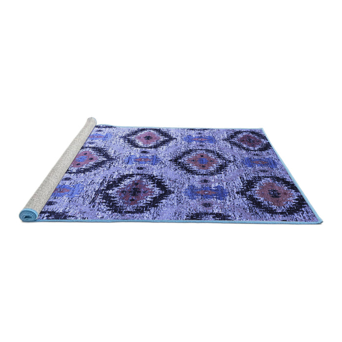 Sideview of Machine Washable Southwestern Blue Country Rug, wshcon1030blu