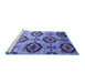 Sideview of Machine Washable Southwestern Blue Country Rug, wshcon1030blu