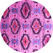 Round Southwestern Pink Country Rug, con1030pnk