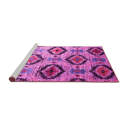 Sideview of Machine Washable Southwestern Pink Country Rug, wshcon1030pnk