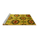 Sideview of Machine Washable Southwestern Yellow Country Rug, wshcon1030yw