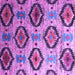 Square Machine Washable Southwestern Purple Country Area Rugs, wshcon1030pur