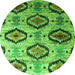 Square Southwestern Green Country Rug, con1030grn