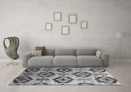 Machine Washable Southwestern Gray Country Rug in a Living Room,, wshcon1030gry