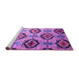 Sideview of Machine Washable Southwestern Purple Country Area Rugs, wshcon1030pur