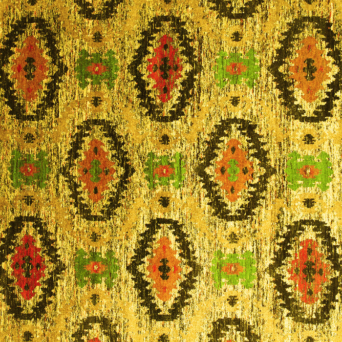 Square Machine Washable Southwestern Yellow Country Rug, wshcon1030yw