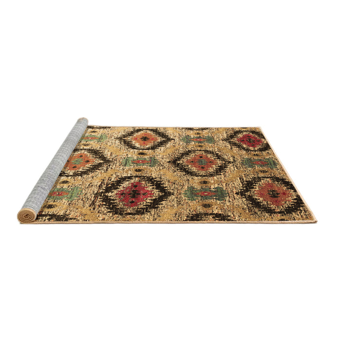 Sideview of Machine Washable Southwestern Brown Country Rug, wshcon1030brn