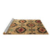 Sideview of Machine Washable Southwestern Brown Country Rug, wshcon1030brn