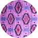 Round Southwestern Purple Country Rug, con1030pur