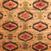 Round Machine Washable Southwestern Orange Country Area Rugs, wshcon1030org