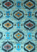 Southwestern Light Blue Country Rug, con1030lblu