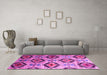 Machine Washable Southwestern Pink Country Rug in a Living Room, wshcon1030pnk