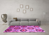 Machine Washable Southwestern Pink Country Rug, wshcon1030pnk