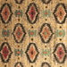 Square Southwestern Brown Country Rug, con1030brn