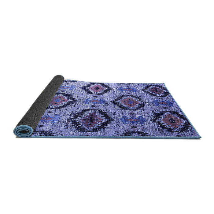 Sideview of Southwestern Blue Country Rug, con1030blu
