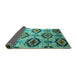 Sideview of Southwestern Turquoise Country Rug, con1030turq