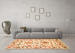 Machine Washable Abstract Orange Contemporary Area Rugs in a Living Room, wshcon1031org