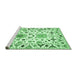 Sideview of Machine Washable Abstract Emerald Green Contemporary Area Rugs, wshcon1031emgrn