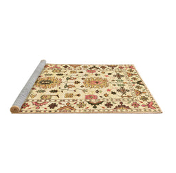 Sideview of Machine Washable Abstract Brown Contemporary Rug, wshcon1031brn
