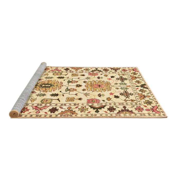 Sideview of Machine Washable Abstract Brown Contemporary Rug, wshcon1031brn