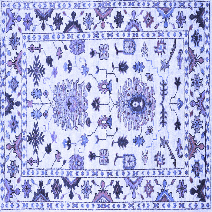 Square Machine Washable Abstract Blue Contemporary Rug, wshcon1031blu