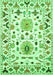 Serging Thickness of Machine Washable Abstract Green Contemporary Area Rugs, wshcon1031grn