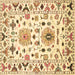 Square Abstract Brown Contemporary Rug, con1031brn