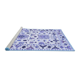 Sideview of Machine Washable Abstract Blue Contemporary Rug, wshcon1031blu
