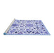 Sideview of Machine Washable Abstract Blue Contemporary Rug, wshcon1031blu
