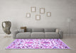 Machine Washable Abstract Purple Contemporary Area Rugs in a Living Room, wshcon1031pur
