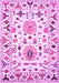 Machine Washable Abstract Pink Contemporary Rug, wshcon1031pnk