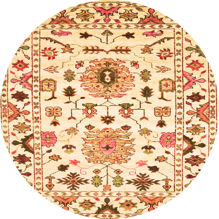 Square Abstract Orange Contemporary Rug, con1031org