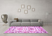 Machine Washable Abstract Pink Contemporary Rug in a Living Room, wshcon1031pnk