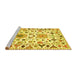 Sideview of Machine Washable Abstract Yellow Contemporary Rug, wshcon1031yw