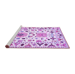 Sideview of Machine Washable Abstract Purple Contemporary Area Rugs, wshcon1031pur