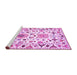 Sideview of Machine Washable Abstract Pink Contemporary Rug, wshcon1031pnk