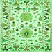 Serging Thickness of Abstract Green Contemporary Rug, con1031grn