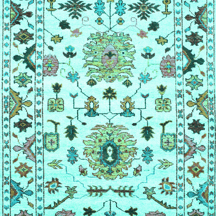 Abstract Turquoise Contemporary Rug, con1031turq