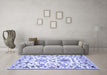 Machine Washable Abstract Blue Contemporary Rug in a Living Room, wshcon1031blu