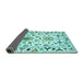 Sideview of Abstract Turquoise Contemporary Rug, con1031turq