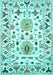 Machine Washable Abstract Turquoise Contemporary Area Rugs, wshcon1031turq