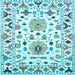 Square Machine Washable Abstract Light Blue Contemporary Rug, wshcon1031lblu
