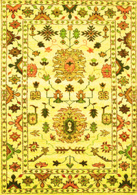 Abstract Yellow Contemporary Rug, con1031yw