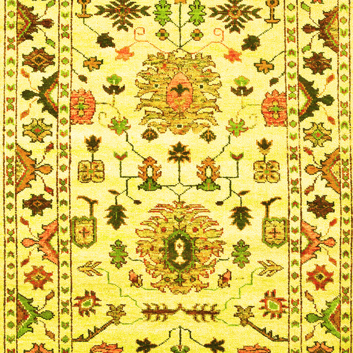 Abstract Yellow Contemporary Rug, con1031yw