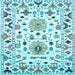 Square Abstract Light Blue Contemporary Rug, con1031lblu