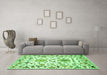 Machine Washable Abstract Green Contemporary Area Rugs in a Living Room,, wshcon1031grn